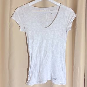 White Hollister Basics V-Neck Top